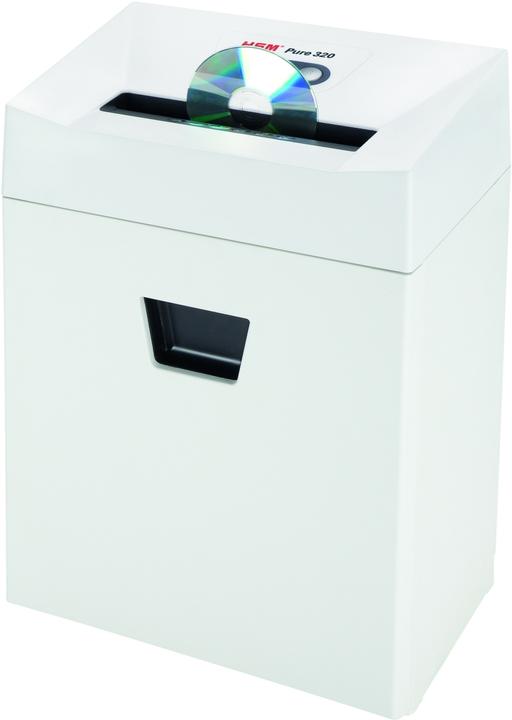 Produktbild HSM Pure 320 Aktenvernichter mit Streifenschnitt P-2 5,8 mm 19 Blatt weiss (Streifenschnitt)