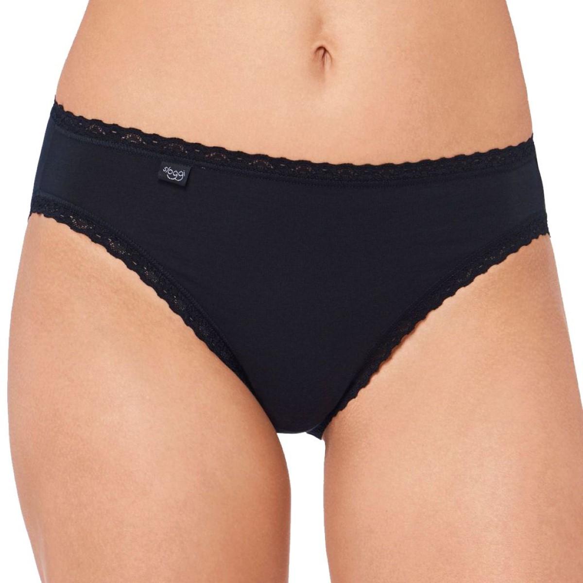 Thumbnail - Sloggi, Damen, Unterhosen, 6er Pack 24/7 Cotton Lace Tai Slip, Schwarz, (46, 6er Pack)