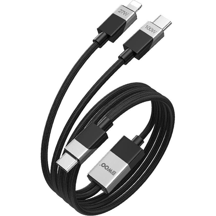 Thumbnail - Bwoo Brained 100W/27W 2 in 1 USB-C to USB-C and Lightning cable (USB 3.2 Gen 1), USB Kabel