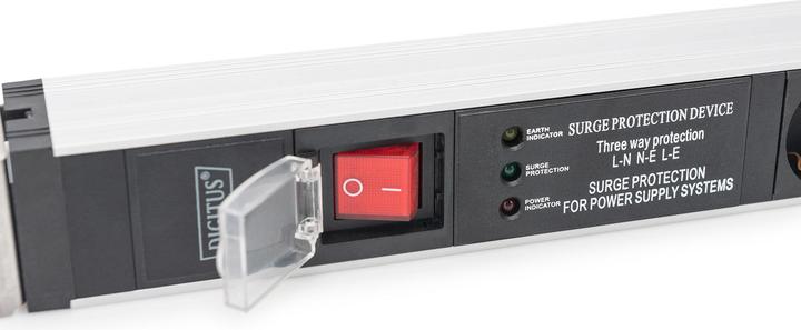 Image du produit Digitus Multiprise avec profilé en aluminium, interrupteur, protection contre la surcharge et filtre secteur (5 x, CEE 7/3, 2 m)
