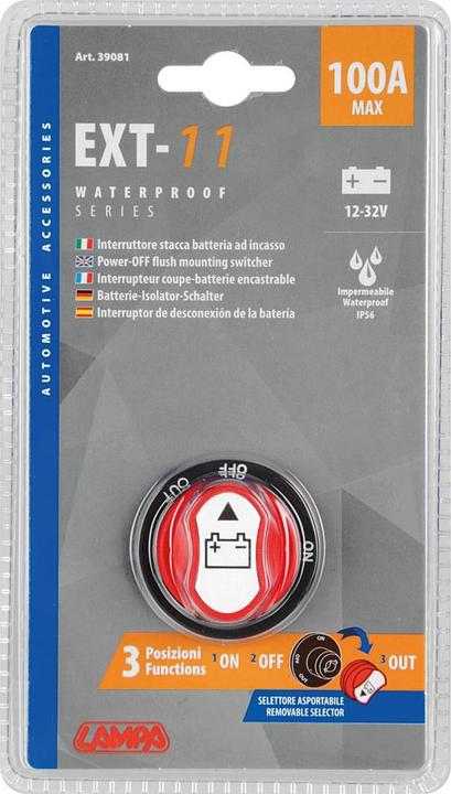Actual product image Lampa Disconnect switch for battery with three positions, 12/32V