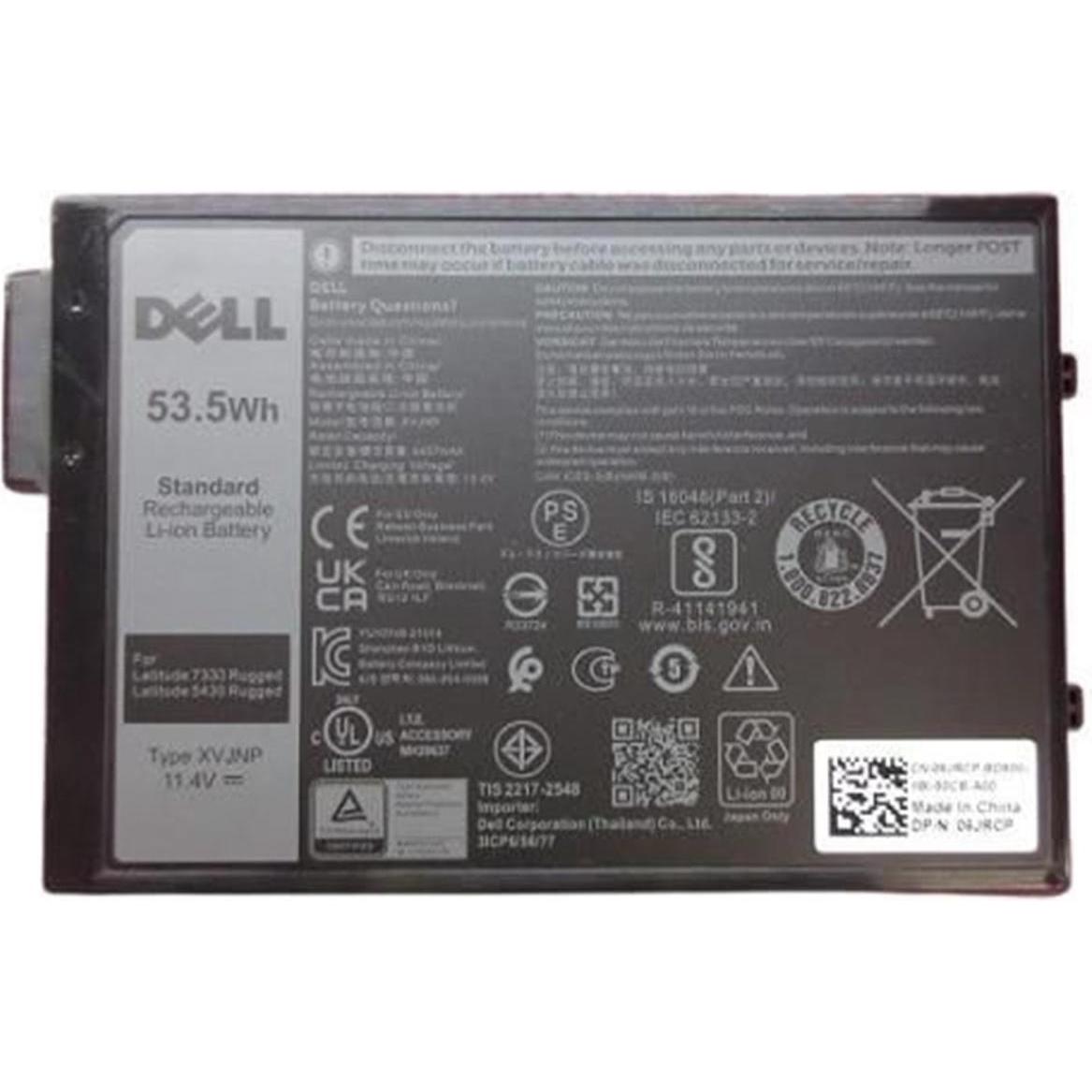 Dell 3-cell 53 Wh Lithium Ion (3 Zellen), Notebook Akku, Schwarz
