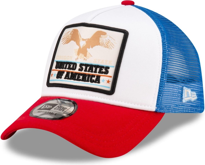 Image du produit New Era Adjustable A-Frame Trucker Cap - USA EAGLE