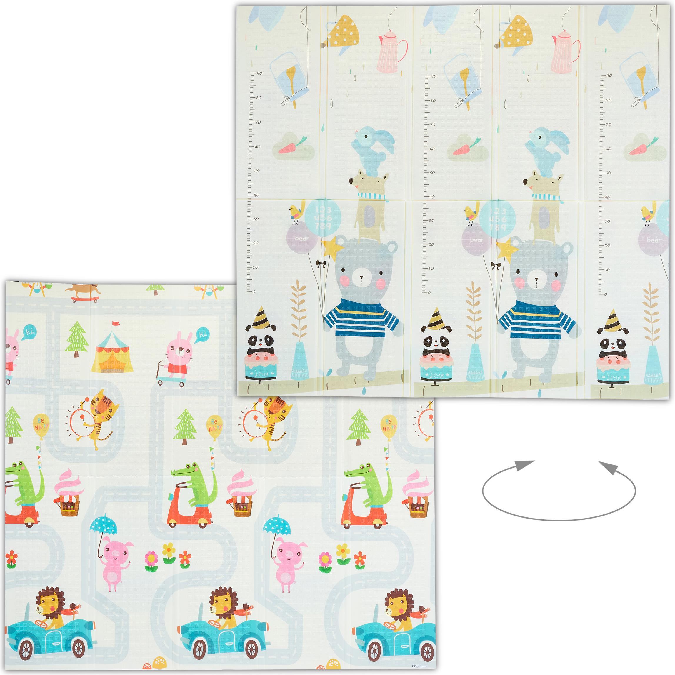 Relaxdays, Spielteppich + Spielmatte, Spielmatte mit Tieren (195 x 175 x 1.5 cm)