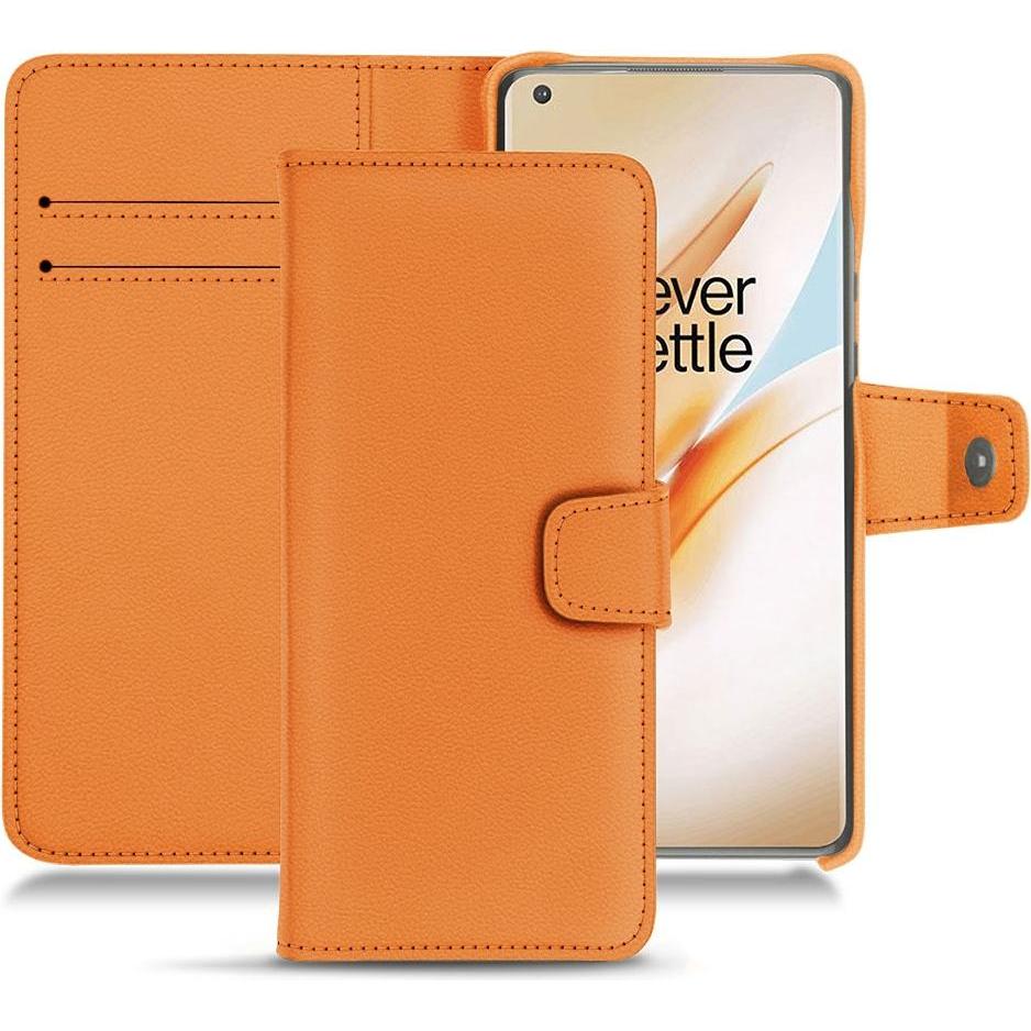 Noreve Lederschutzhülle Wallet (OnePlus 8 Pro), Smartphone Hülle, Orange