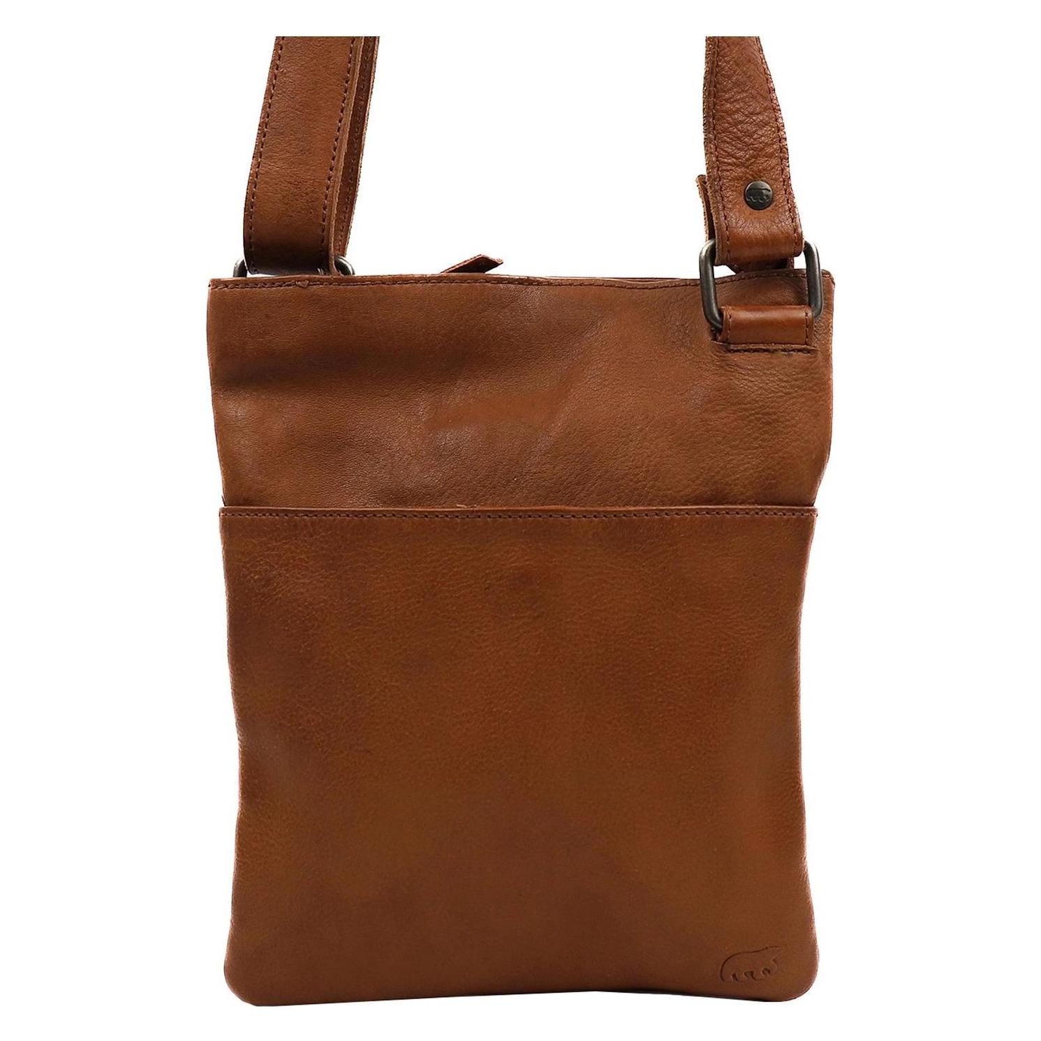 Bear Design, Unisex, Handtas, Kleine Crossbodytas / Schoudertas Leer - Doris - Cognac, Bruin