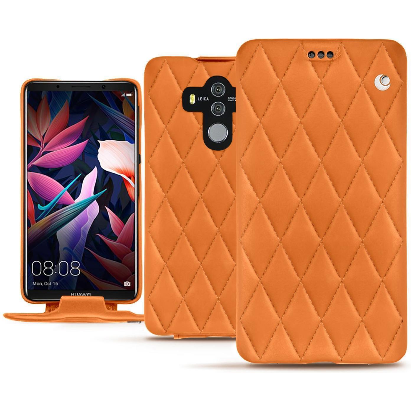 Noreve Lederschutzhülle vertikal (Huawei Mate 10 Pro), Smartphone Hülle, Orange