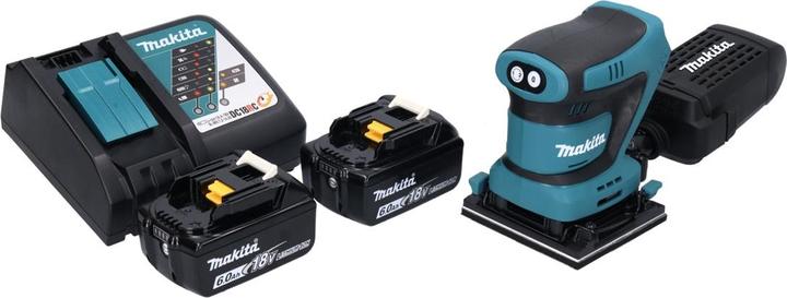 Produktbild Makita DBO 480 RG Akku Schwingschleifer 18 V 112 x 102 mm + 2x Akku 6,0 Ah + Ladegerät (Schwingschleifer)