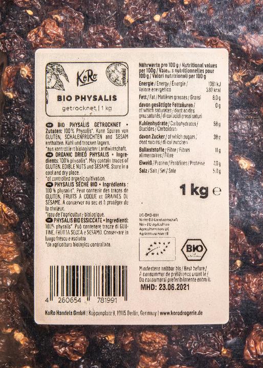 Actual product image KoRo Dried organic physalis (1000 g, 1 pcs.)