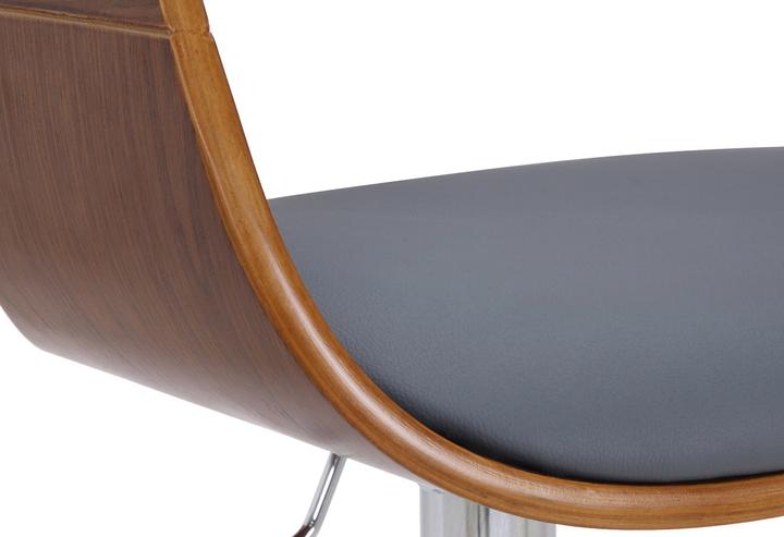 Actual product image CLP Kingston Bar Stool Imitation Leather, Walnut/Grey