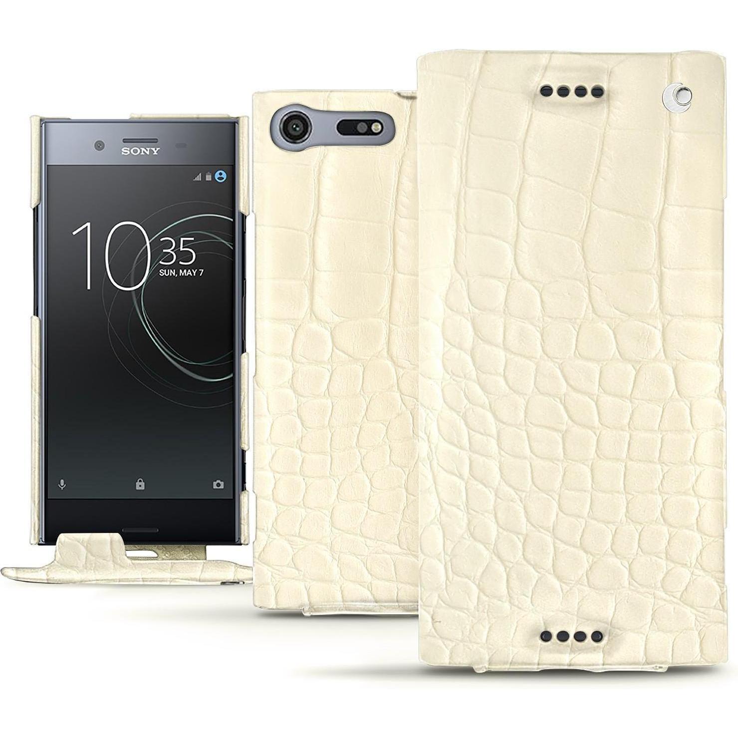 Thumbnail - Noreve Lederschutzhülle vertikal (Sony Xperia XZ Premium), Smartphone Hülle, Weiss