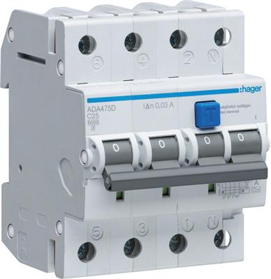 Image du produit Hager FI/LS 4 pôles 3P+N 25A/30mA