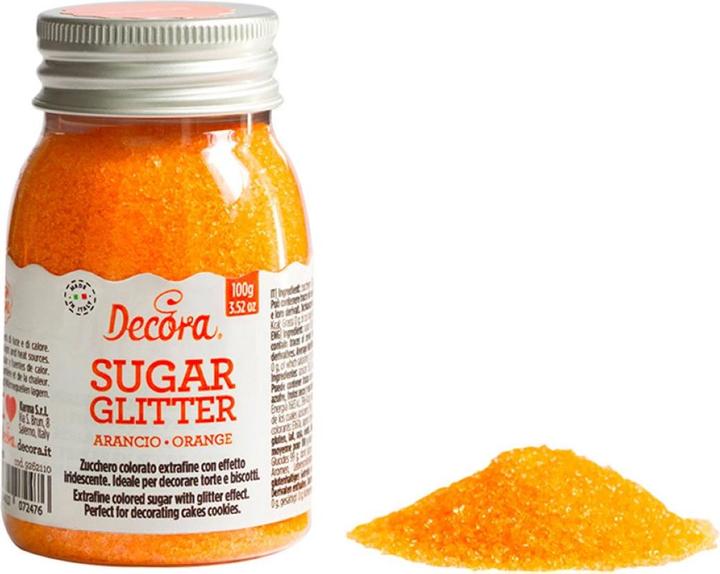 Actual product image Decora Sugar crystals - Orange (100g) (1 pcs.)
