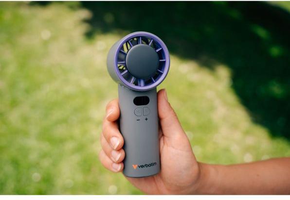 Actual product image Verbatim CoolnGo Handheld Fan Grey