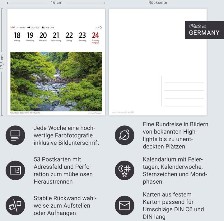 Actual product image Harenberg Japan Sehnsuchtskalender 2026 - Wochenkalender mit 53 Postkarten (Hardcover, German)