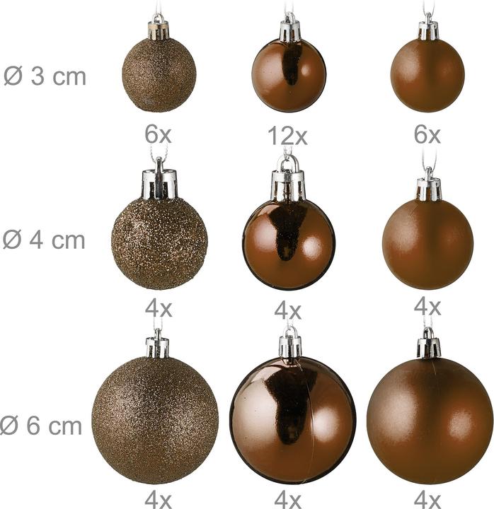 Produktbild Relaxdays 100-tlg. Weihnachtskugeln-Set (100 -teilig)