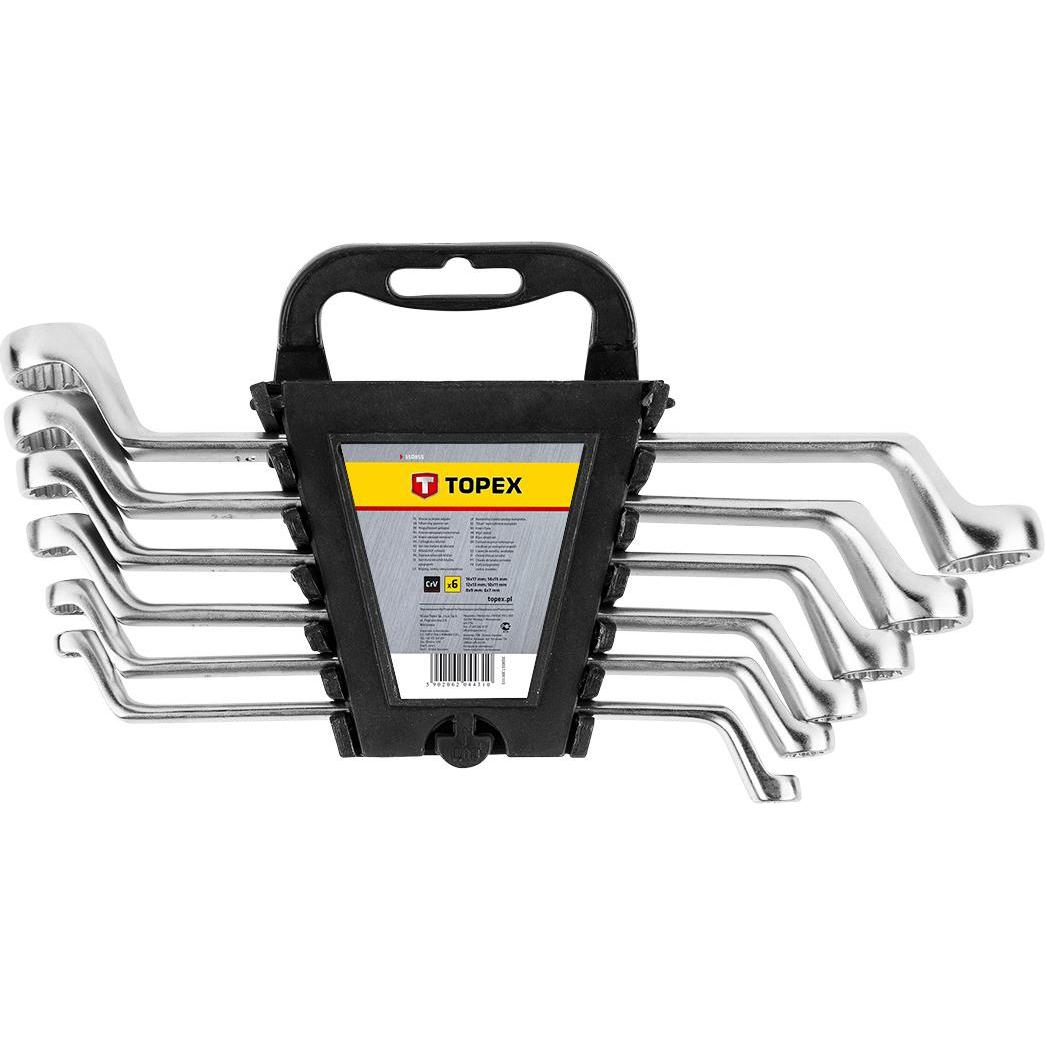 Topex, Chiave dinamometrica, Žiedinių veržliarakčių rinkinys, lenktas 6-17mm, 6 vnt. (35D855)