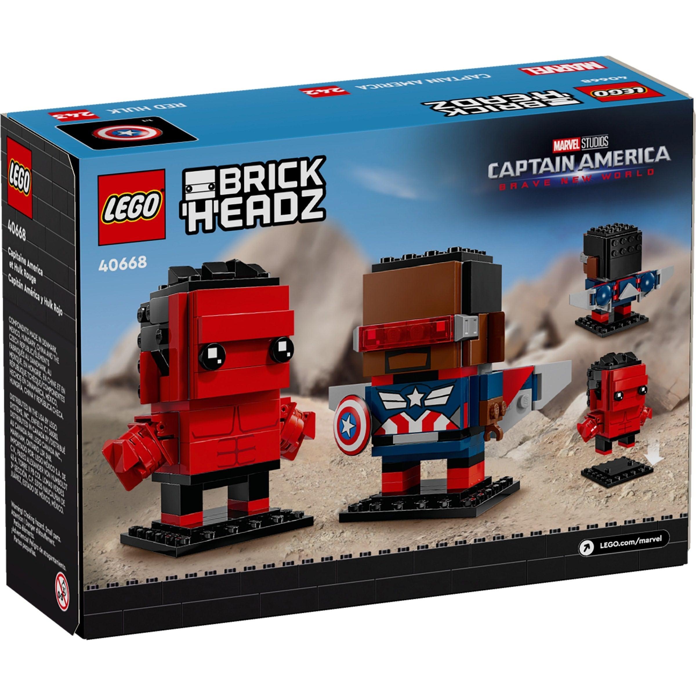 LEGO BrickHeadz Super Heroes Captain America & Red Hulk (40668, LEGO Brickheadz)