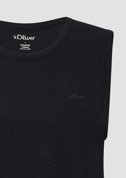 Produktbild S.Oliver T-Shirt Baumwoll-Tanktop mit Flammgarnstruktur (M)