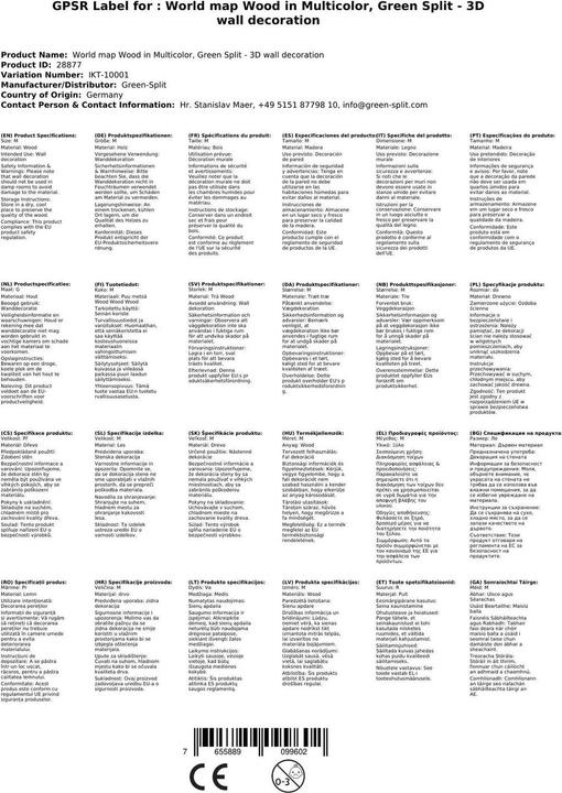 Produktbild Green Split Weltkarte