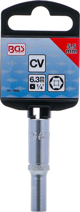 Actual product image BGS Socket, Hexagon, deep | 6.3 mm (1/4") Drive | 5.5 mm