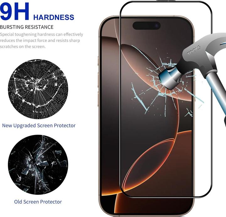 Actual product image Enkay Easy Glass armoured glass screen protector (1 pcs., Apple iPhone 16 Pro Max)