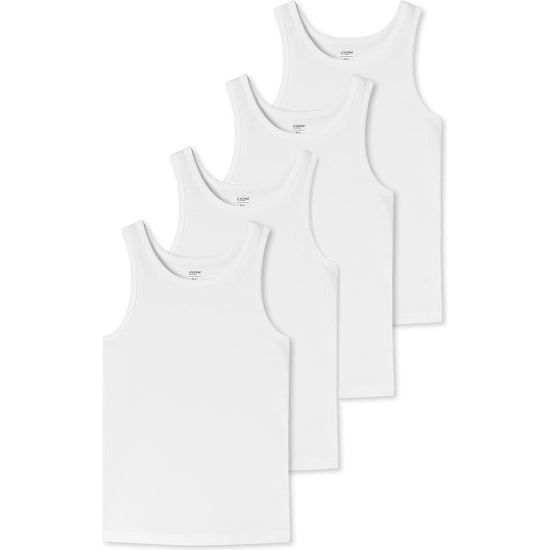 Uncover by Schiesser, Herren, Shirt, 4er Pack Basic Unterhemd / Tanktop, Weiss, (XL)