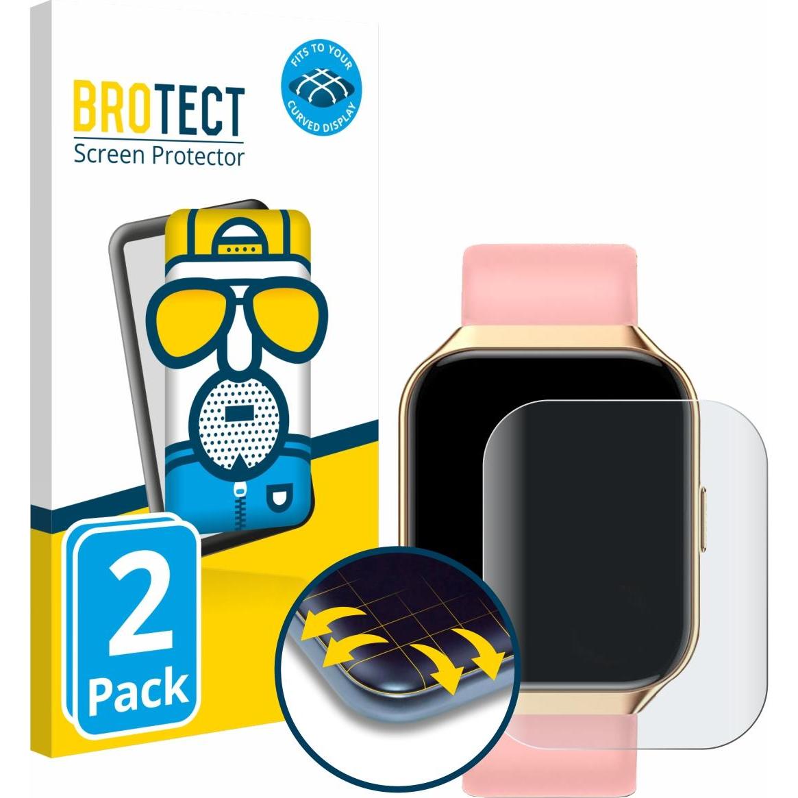 BROTECT Full-Screen Pellicola Opaca, Pellicola protettiva per smartwatch, Nero