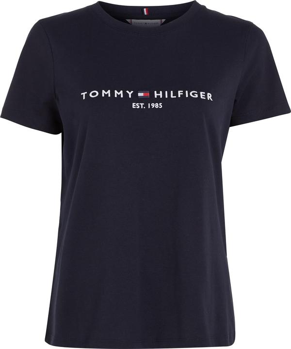 Tommy Hilfiger Damen T-Shirt Heritage Hilfiger C-Nk Reg Tee mit Rundhalsausschnitt, Blau (Desert Sky