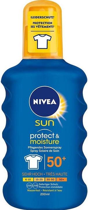 Actual product image NIVEA Schutz & Pflege (Sun spray, SPF 50+, 200 ml, 246 g)