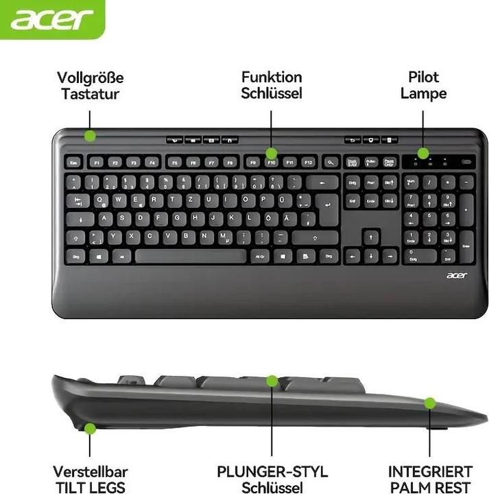Actual product image Acer Tastatur und Maus im Deutschen Layout (QWERTZ) (DE, Wireless)