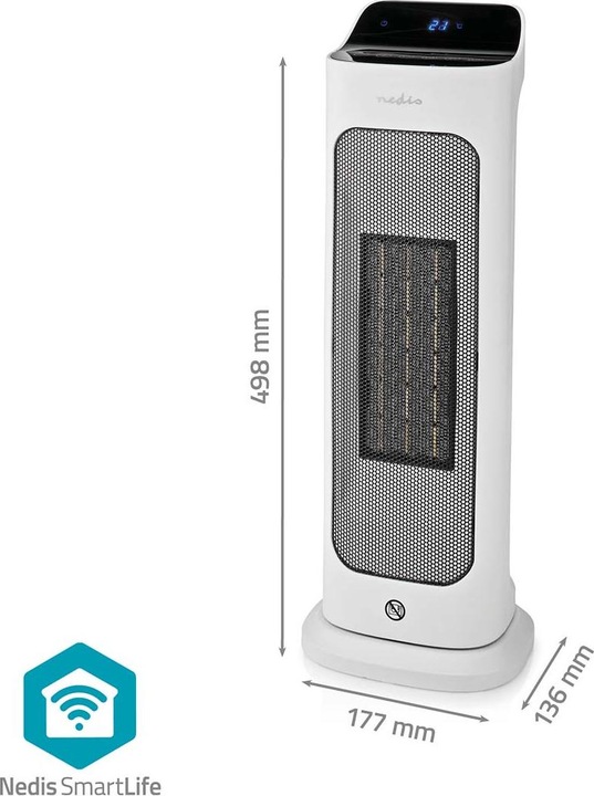 Immagine prodotto Nedis Termoventilatore SmartLife in ceramica PTC | Wi-Fi | 2000 W | 2 impostazioni di calore | (2000 W)