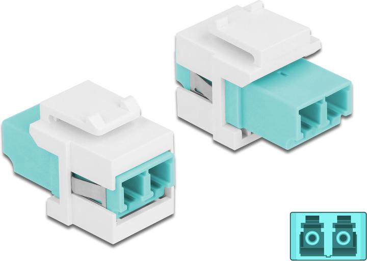 Actual product image Delock Keystone module LC duplex female to LC duplex female aqua / white (Keystone module)