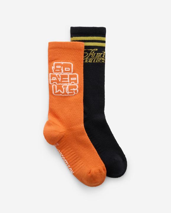 Decathlon Sportsocken Mid 2er-Pack - orange/weiss (43 - 46)