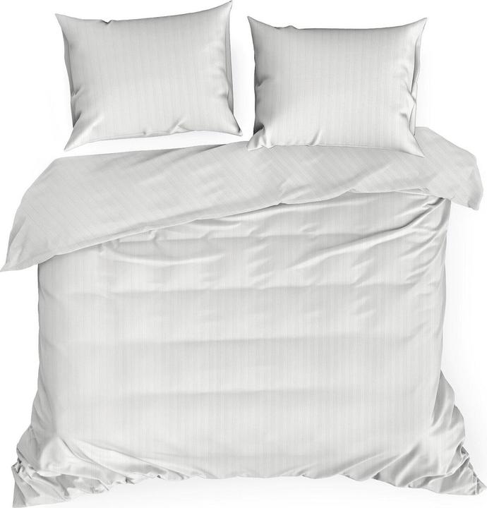 Produktbild Eurofirany Bettwäsche 220x200 cm, weisser Baumwollsatin mit feinen Streifen VERA (Bettwäsche Set, 220 x 200 cm)