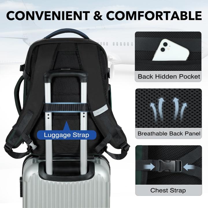 Produktbild Only-Bags.Store Handgepäck Wasserdichter Rucksack mit 3 Packwürfeln, Grosser Reiserucksack Travel Backpack (20 l)