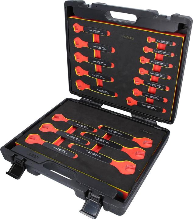 Actual product image KS Tools Open-end wrench set with protective insulation 118.1500 (24 mm, 8 mm, 10 mm, 14 mm, 21 mm, 23 mm, 18 mm, 22 mm, 11 mm, 7 mm, 12 mm, 19 mm, 17 mm, 20 mm, 15 mm, 13 mm, 9 mm, 16 mm)