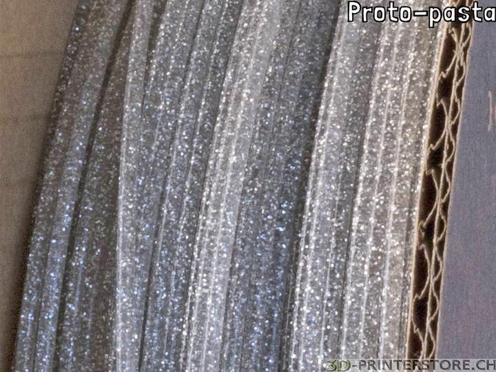Produktbild Proto-pasta Filament HT PLA Glitter Flake 0.5kg 2.85mm (PLA, 2.85 mm, 500 g, Transparent)