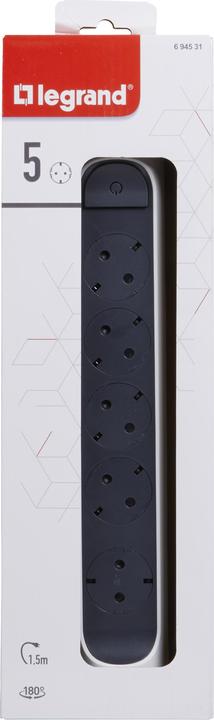 Actual product image Legrand Rotatable power strip 5x socket, 1.5m cable white-black 694531 (5 x, CEE 32/5, 1.50 m)