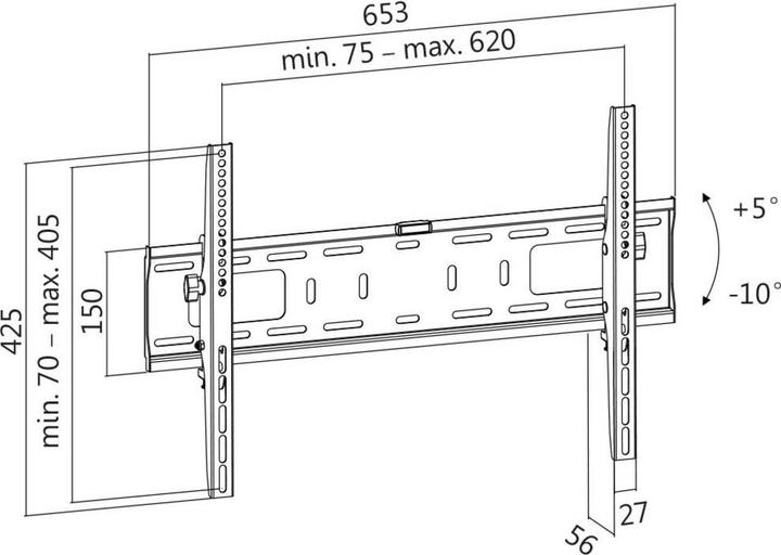Produktbild LogiLink TV Wandhalterung (Wand, 70", 50 kg)