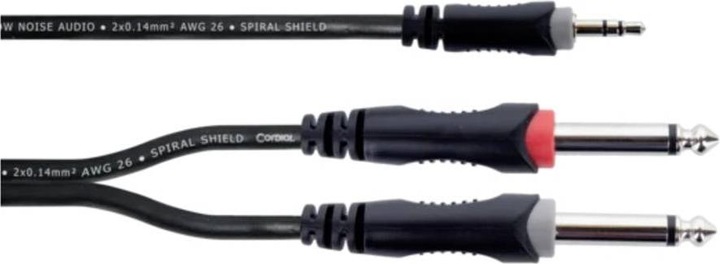 Actual product image Cordial 14862 Audio Y-Adapter (1x Klinkenstecker 3.5 mm - 2x Klinkenstecker 6.3