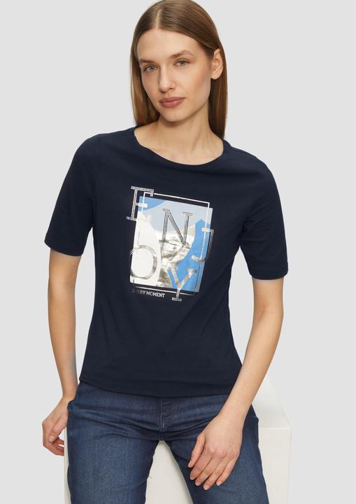 Image du produit S.Oliver T-Shirt Elastisches T-Shirt mit Frontprint im Slim Fit (44)