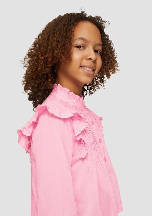 Immagine prodotto S.Oliver Bluse Verkürzte Bluse mit Lochstickerei und Rüschen (M)