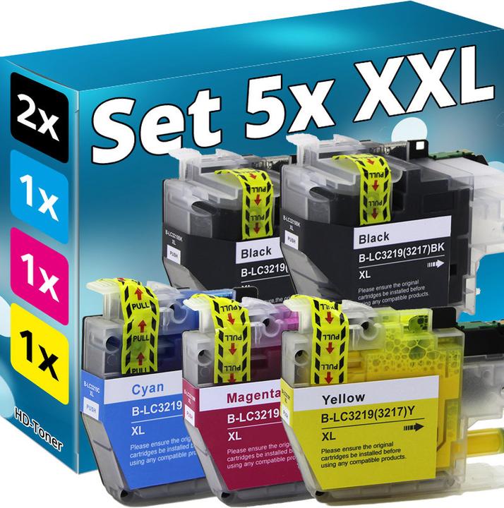 LeciRoba LC3219XL Lot de 5 cartouches d'encre Brother LC3219XL pour