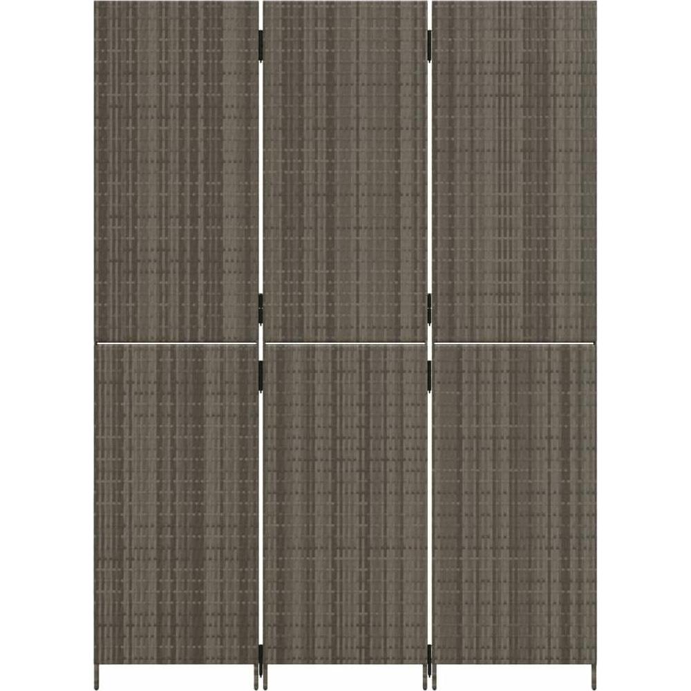 VidaXL, Paravent + Raumteiler, Paravent 3-tlg. Grau Poly Rattan,Farbe: Grau,Material: Poly