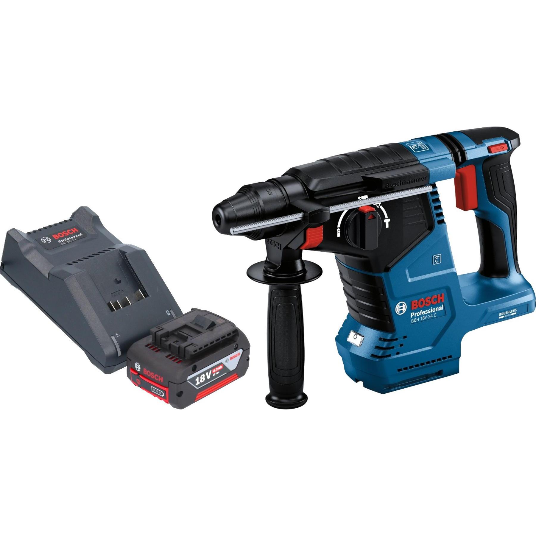 Bosch Professional, Bohrmaschine + Akkuschrauber, Bosch GBH 18V-24 C Professional Akku Bohrhammer 18 V 2,4 J Brushless S...