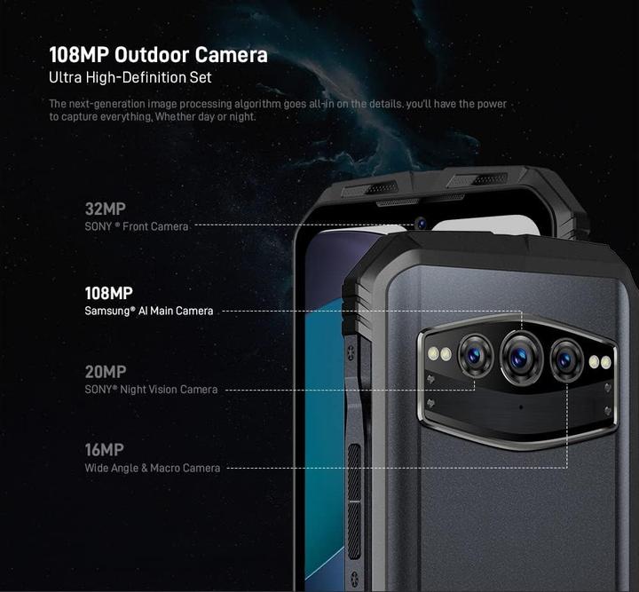 Produktbild Doogee V30T 12GB256GB Black Marble Mobile Brand (256 GB, Black Marble, Dual SIM)