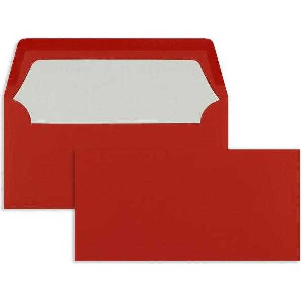 Thumbnail - Blanke, Briefumschlag, Briefumschläge DINlang 100g/qm gummiert VE=100 Stück tomate (110 x 220 mm, 100 x)