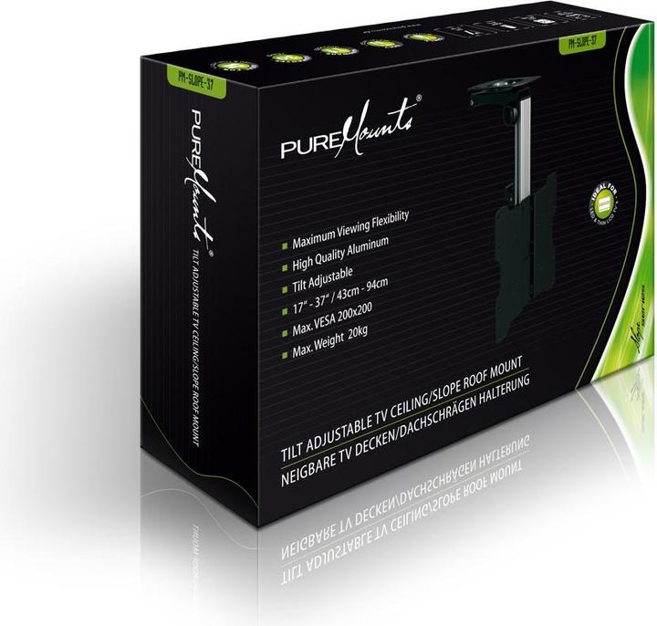 Image du produit PureMounts Pm-Slope-37 (Mur, 20 kg, 23" - 37")