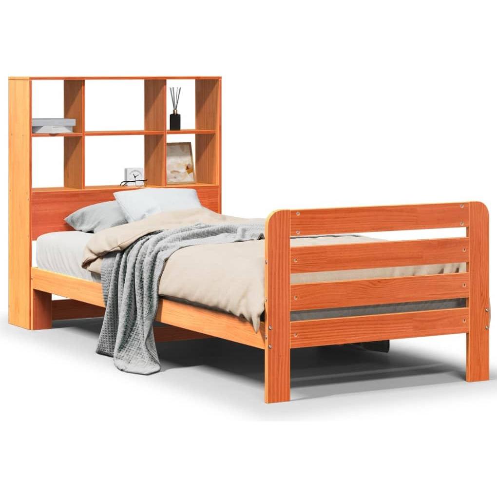 VidaXL, Bett, Massivholzbett Holzbett Bett Doppelbett Bettgestell Wachsbraun 120x200cm (120 x 200 cm)